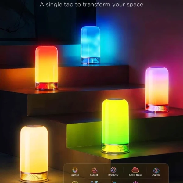 Govee Table Lamp 2 — Lámpara de mesa pequeña táctil, compatible con Matter y Alexa, 64 modos de escena, luz nocturna regulable - Imagen 2