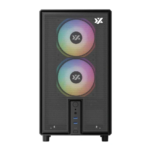 XYZ Atom Black — Caja microATX, 3 Fans 120mm ARGB, controlador, negro - Imagen 2