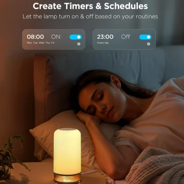 Govee Table Lamp 2 — Lámpara de mesa pequeña táctil, compatible con Matter y Alexa, 64 modos de escena, luz nocturna regulable - Imagen 8