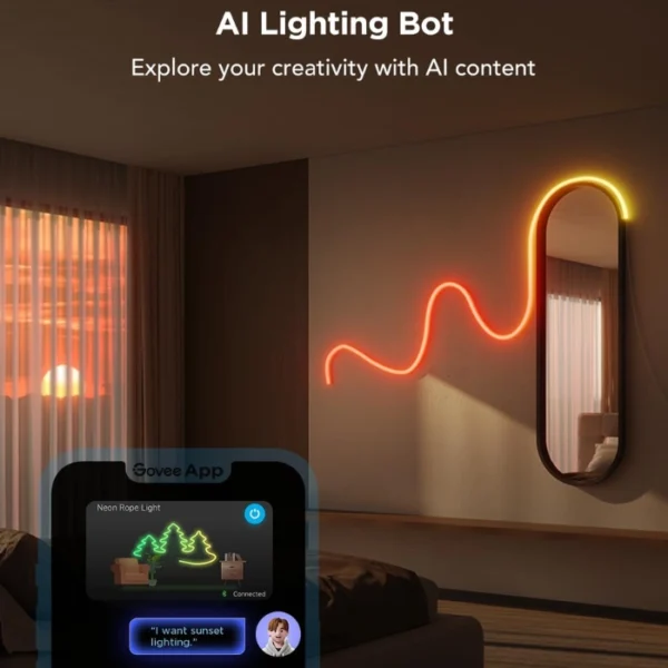 Govee Neon Rope Light 2 —  3 Metros, compatible con Matter, Alexa, Google Assistant, blanco - Imagen 6