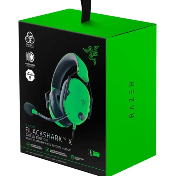 Razer BlackShark V2 X Green — Audífono con cable, 3.5mm, verde - Imagen 5