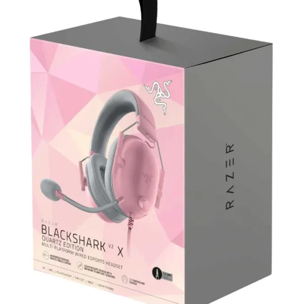 Razer BlackShark V2 X Quartz — Audífono con cable, 3.5mm, rosa - Imagen 5