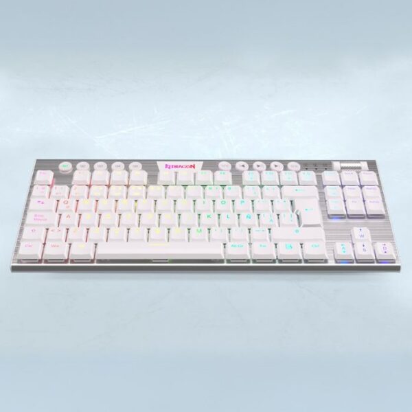 Redragon K621 Horus TKL White — Teclado mecánico, inalámbrico, Bluetooth, RGB, blanco, español - Imagen 2