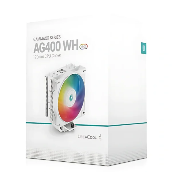DeepCool AG400 WH ARGB — Disipador de aire, ARGB, altura 150mm, socket LGA1851/1700-AM5/AM4, blanco - Imagen 4