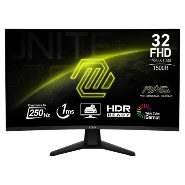 MSI MAG 32C6X — 32", Full HD, 250Hz (OC), 1MS, VA, Monitor curvo