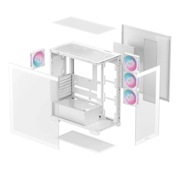 DeepCool CG580 4F White — Caja ATX, 4 Fans ARGB, blanco - Imagen 3