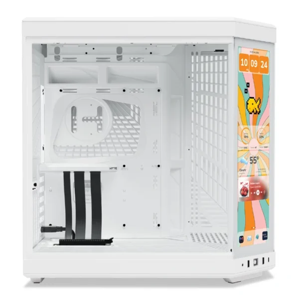 HYTE Y70 Touch Infinite Snow White — Caja ATX | Sin Fans | Pantalla táctil 14.5" gen 3 | Blanco | CS-HYTE-Y70TTI-WW - Imagen 2