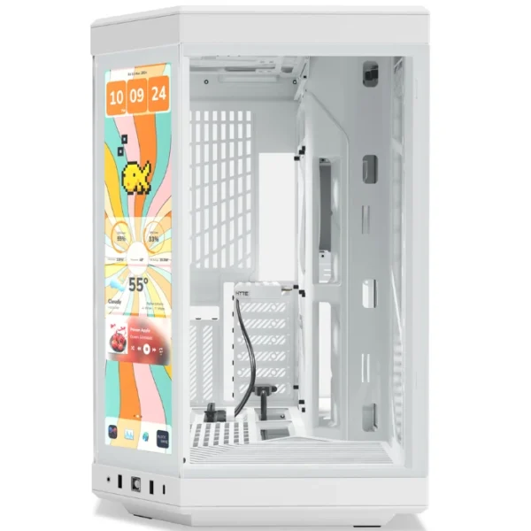 HYTE Y70 Touch Infinite Snow White — Caja ATX | Sin Fans | Pantalla táctil 14.5" gen 3 | Blanco | CS-HYTE-Y70TTI-WW - Imagen 3