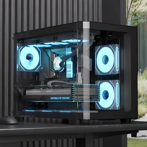 AeroCool P300C Black — Caja microATX,  3 Fans RGB, negro - Imagen 2