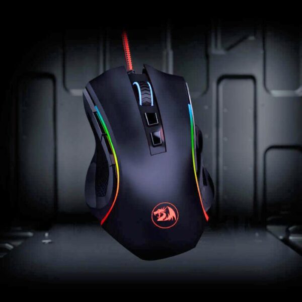 Redragon Griffin Black — Mouse con cable, RGB, diestro, color negro - Imagen 2