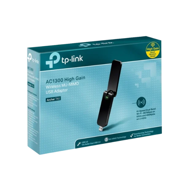TP-Link Archer T4U — Adaptador WiFi, Doble Banda, AC1300, (1300+600)Mpbs - Imagen 2