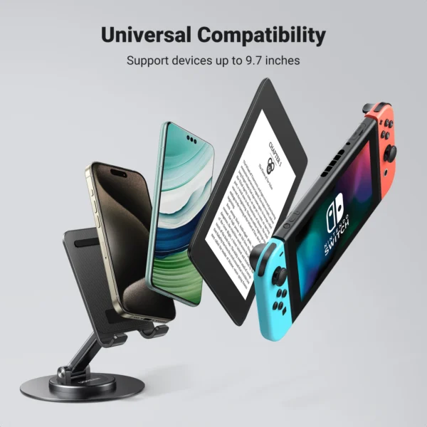 UGREEN LP805 — Soporte para Celular, compatible con dispositivos de hasta 9.7", capacidad 500G, plegable, negro | 35152 - Imagen 7