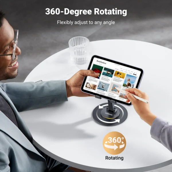 UGREEN LP805 — Soporte para Celular, compatible con dispositivos de hasta 9.7", capacidad 500G, plegable, negro | 35152 - Imagen 4