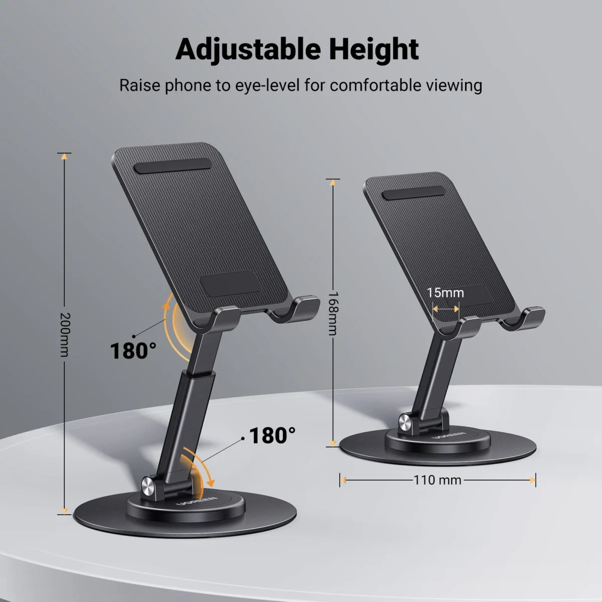 UGREEN LP805 — Soporte para Celular, compatible con dispositivos de hasta 9.7", capacidad 500G, plegable, negro | 35152 - Imagen 6