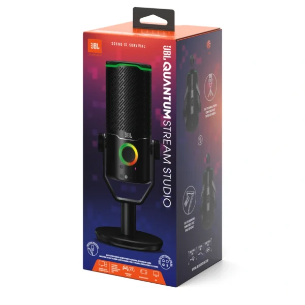 JBL Quantum Stream Studio — Micrófono USB Premium, para streaming, podcasting y videojuego, Negro - Imagen 2