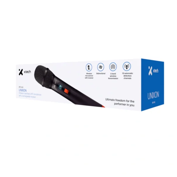 Xtech Unixon —  Micrófono inalámbrico de mano UHF con receptor recargable - Imagen 2