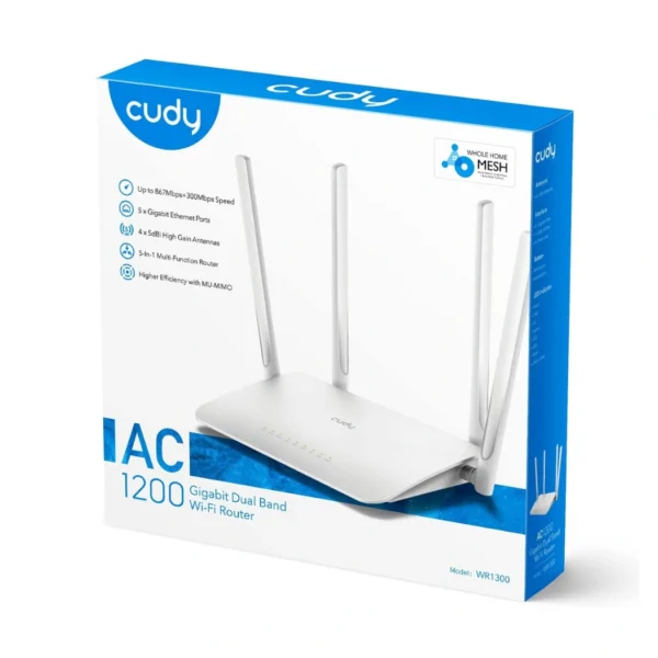 Cudy WR1300 — Router Wi-Fi 5 | Hasta 1200 Mbps | Hasta 100 m² - Imagen 2