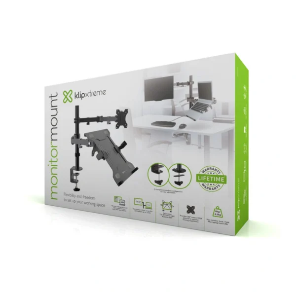 KlipXtreme KMM-301 — Soporte para monitor 13 a 32" y laptop - Imagen 2