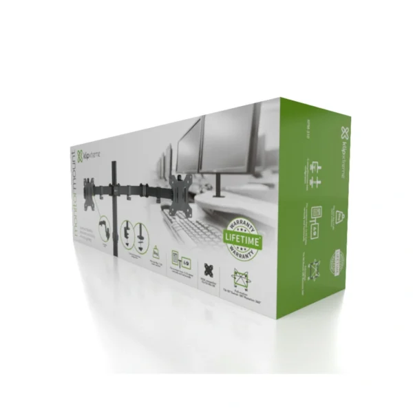 KlipXtreme KPM-310 — Soporte para dos monitores de 13 a 32", carga máxima 8KG cada monitor - Imagen 2