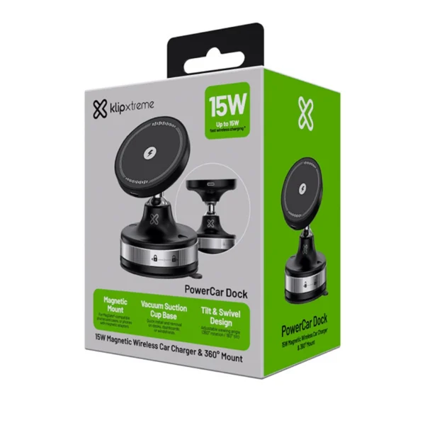KlipXtreme PowerCar Dock — Cargador magnético hasta 15W - Imagen 2