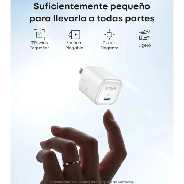 Anker Zolo Charger 30W — Cargador 30W | USB-C | GaN II | Negro - Imagen 3