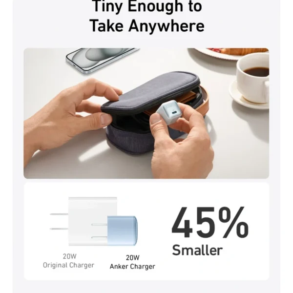 Anker Zolo Charger 20W White — Cargador 20W | 1 Puerto USB-C | PIQ 3.0 | Blanco - Imagen 5