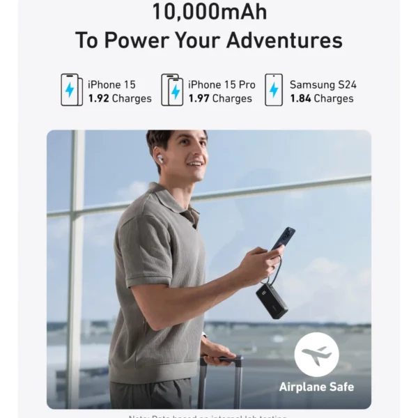 Anker Nano 3-in-1 Power Bank Truffle Black — Batería externa 10,000mAh | 30W | Pantalla digital | Negro - Imagen 5