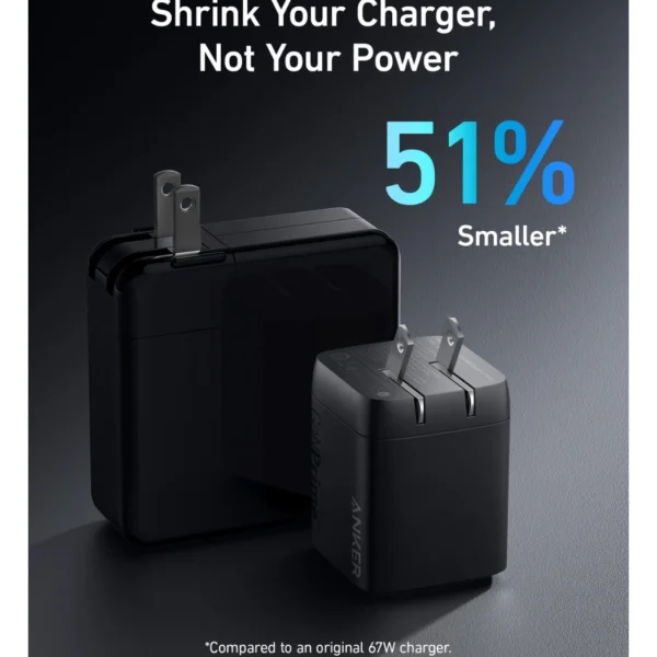 Anker Prime 67W GaN Wall Charger (3 Ports) | Negro - Imagen 4