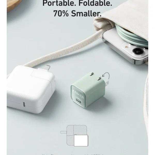 Anker Nano Charger 30W Black — Cargador 30W, USB-C, GaN, PowerIQ 3.0, soporte PPS | Negro - Imagen 2