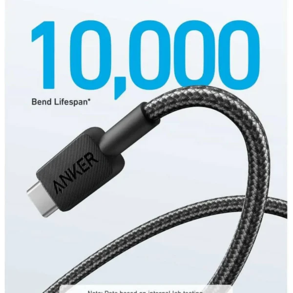 Anker 322 PowerLine USB-A a USB-C — Cable trenzado 1.8 metros / 6 pies, Blanco - Imagen 3