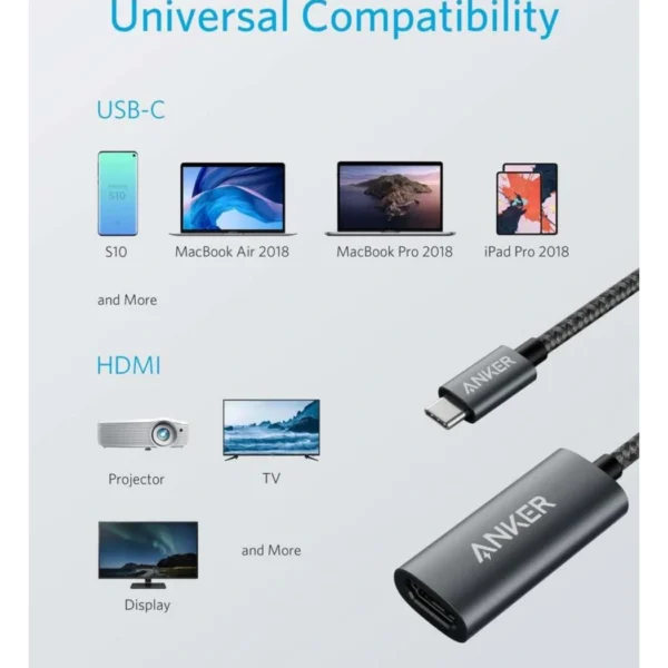 Anker 310 Adaptador USB-C Macho a HDMI Hembra, 4K - Imagen 6
