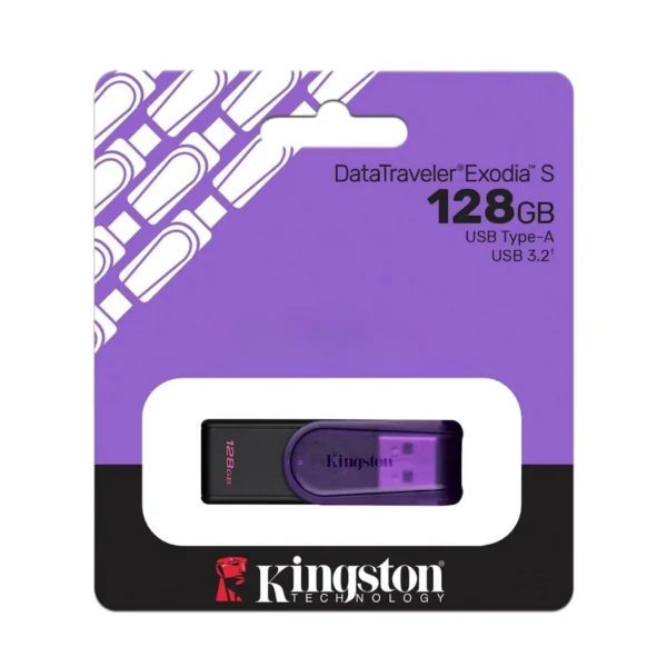 Kingston DataTraveler Exodia S 128GB — Memoria USB | USB-A | USB 3.2 Gen 1 | Morado - Imagen 2