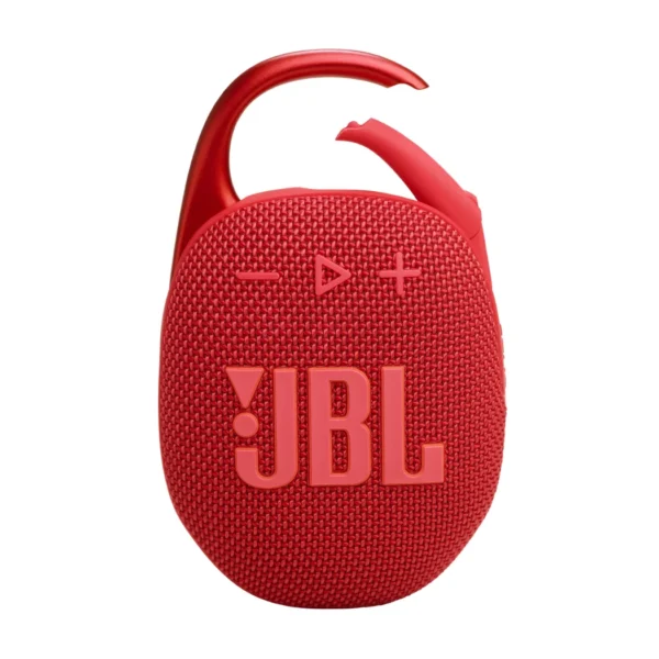 JBL Clip 5 - Altavoz Bluetooth ultraportátil, resistente al agua y al polvo, mosquetón integrado - Rojo - Imagen 3