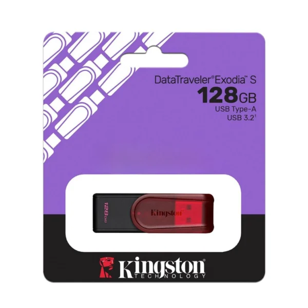 Kingston DataTraveler Exodia S 128GB — Memoria USB | USB-A | USB 3.2 Gen 1 | Rojo - Imagen 2