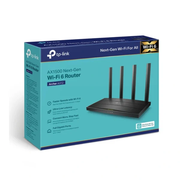 TP-Link Archer AX12 — Router Wi-Fi 6 | Hasta 1.5 Gbps | 4 antenas - Imagen 2