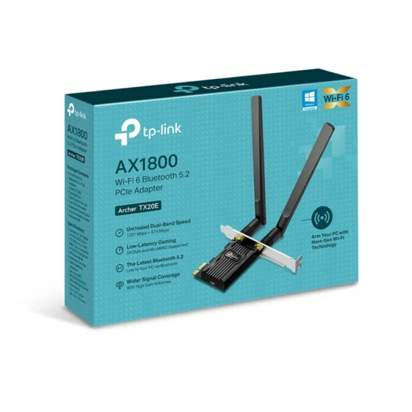TP-Link Archer TX20E — Adaptador PCIe, Wi-Fi 6, Bluetooth 5.2 - Imagen 2