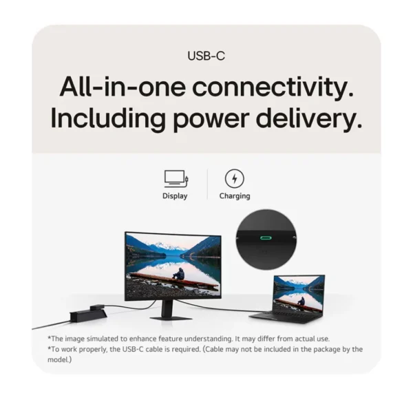 LG 24U421A-B Monitor 23.8" FHD 1080p VA, 100Hz, 16:9, USB-C (PD 15W), curvo - Imagen 4