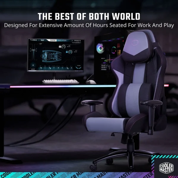 Cooler Master CALIBER R3 —  Silla Gamer, hasta 150 kg (330 lbs), negra | CMI-GCR3-BK - Imagen 2