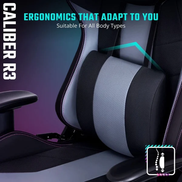 Cooler Master CALIBER R3 —  Silla Gamer, hasta 150 kg (330 lbs), negra | CMI-GCR3-BK - Imagen 5