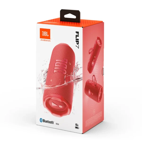 JBL Flip 7 - Altavoz portátil impermeable, Bluetooth, Bold JBL Pro Sound AI, PushLock - Rojo - Imagen 2