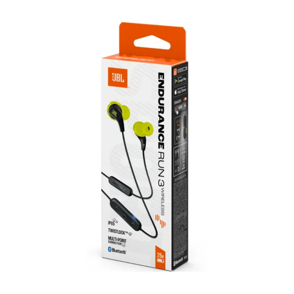 JBL Endurance Run 3 - Auriculares inalámbricos deportivos, FlipHook, IP65 - Negro - Imagen 2