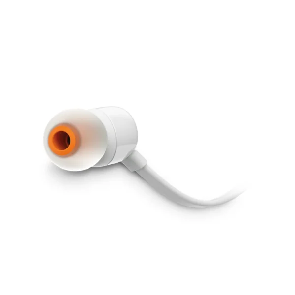 JBL Tune 110E - Audífonos intraaurales con cable, 3.5 mm - Blanco - Imagen 4