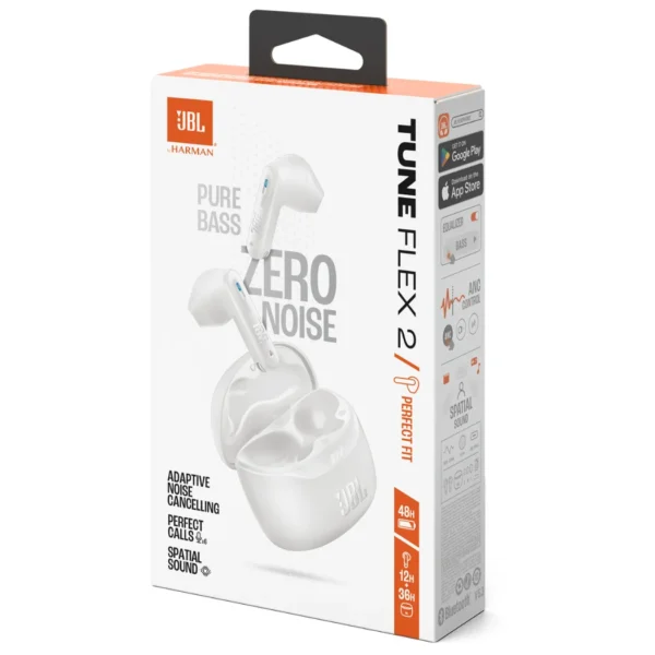 JBL Tune Flex 2 - Auriculares inalámbricos, ANC, Smart Ambient - Blanco - Imagen 2