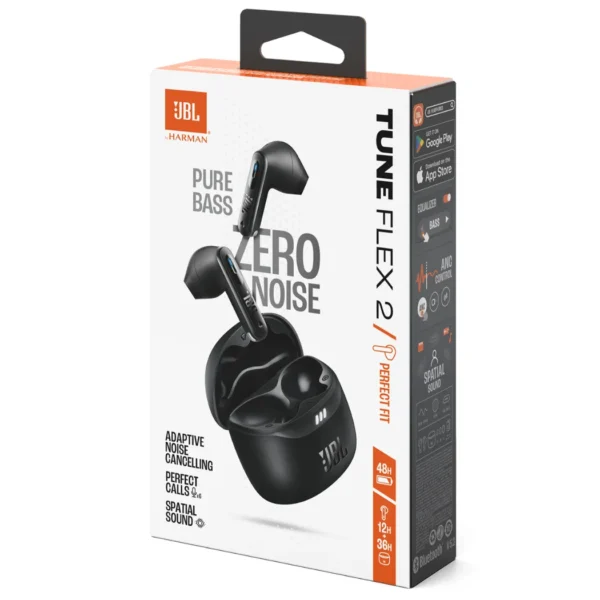JBL Tune Flex 2 - Auriculares inalámbricos, ANC, Smart Ambient - Negro - Imagen 2
