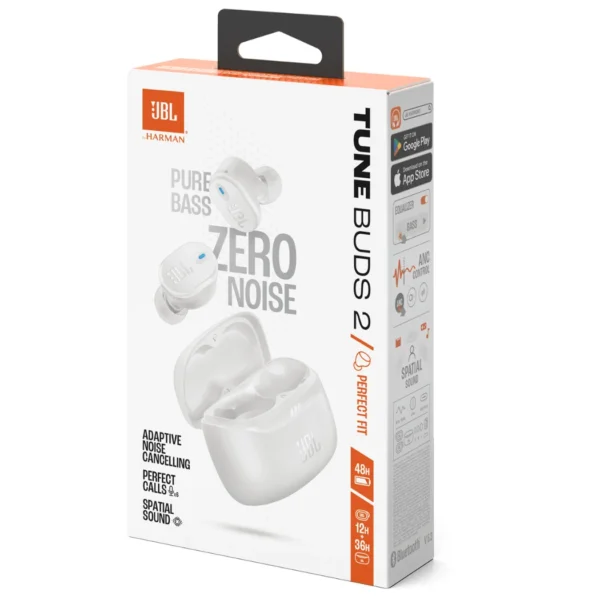 JBL Tune Buds 2 - Auriculares inalámbricos, ANC - Blanco - Imagen 2