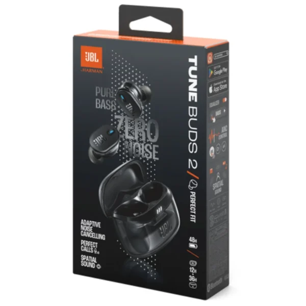 JBL Tune Buds 2 Ghost Edition - Auriculares inalámbricos, ANC, diseño translúcido - Ghost Black - Imagen 2