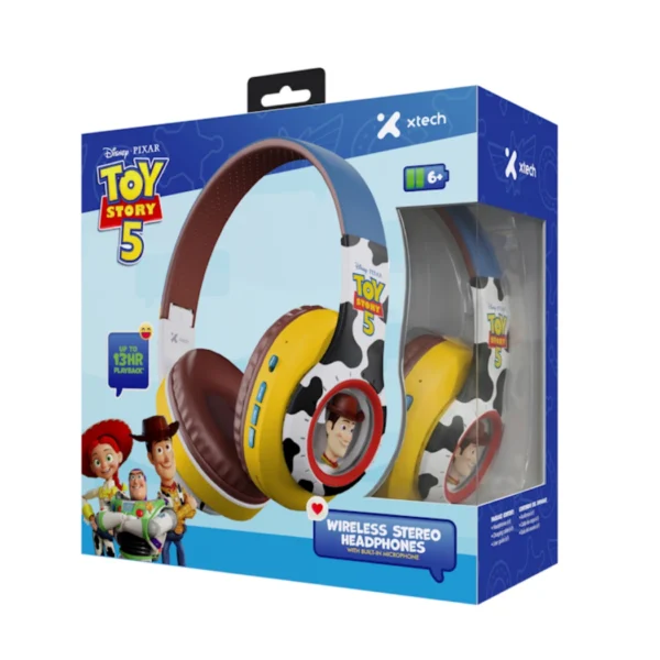 Xtech Headset Toy Story Woody 3D — Audífonos estéreo inalámbricos, Bluetooth, con micrófono incorporado - Imagen 2