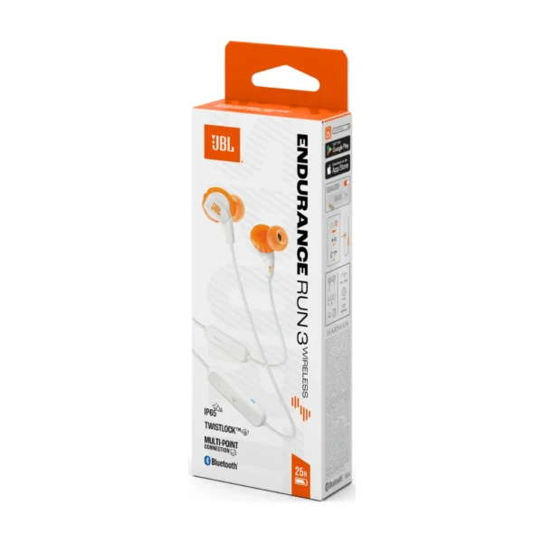 JBL Endurance Run 3 - Auriculares inalámbricos deportivos, FlipHook, IP65 - Blanco - Imagen 2