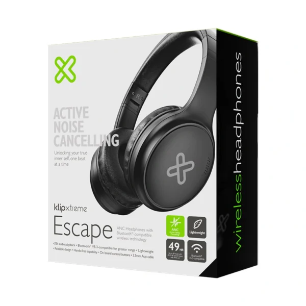 Klip Xtreme Escape — Audífonos ANC con tecnología inalámbrica, Bluetooth, Negro - Imagen 2