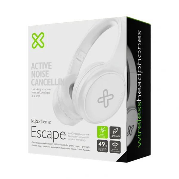Klip Xtreme Escape White — Audífonos ANC con tecnología inalámbrica, Bluetooth, Blanco - Imagen 2